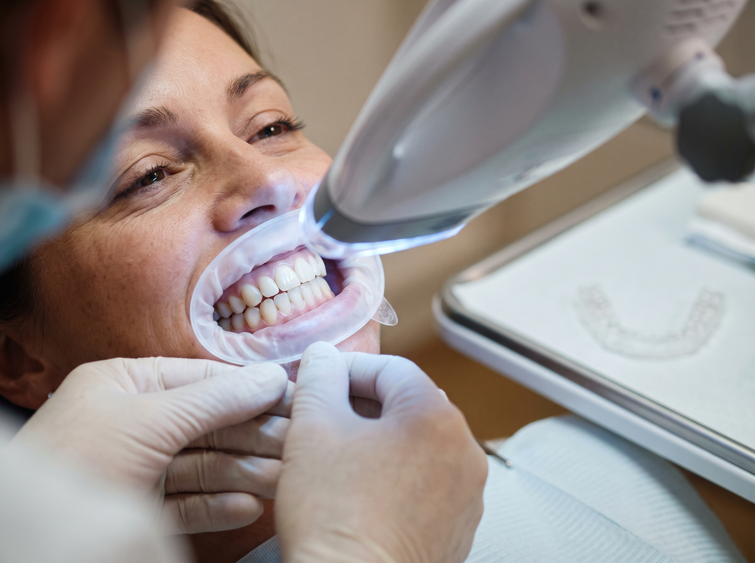 Clareamento a laser ou caseiro